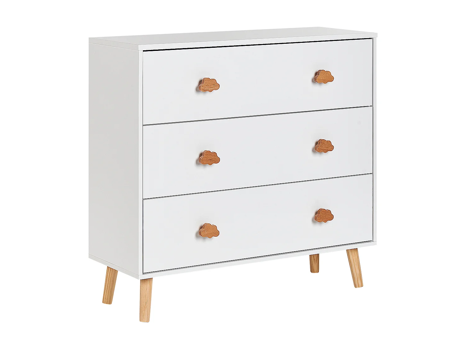 Commode à 3 tiroirs CLOUDY Blanc