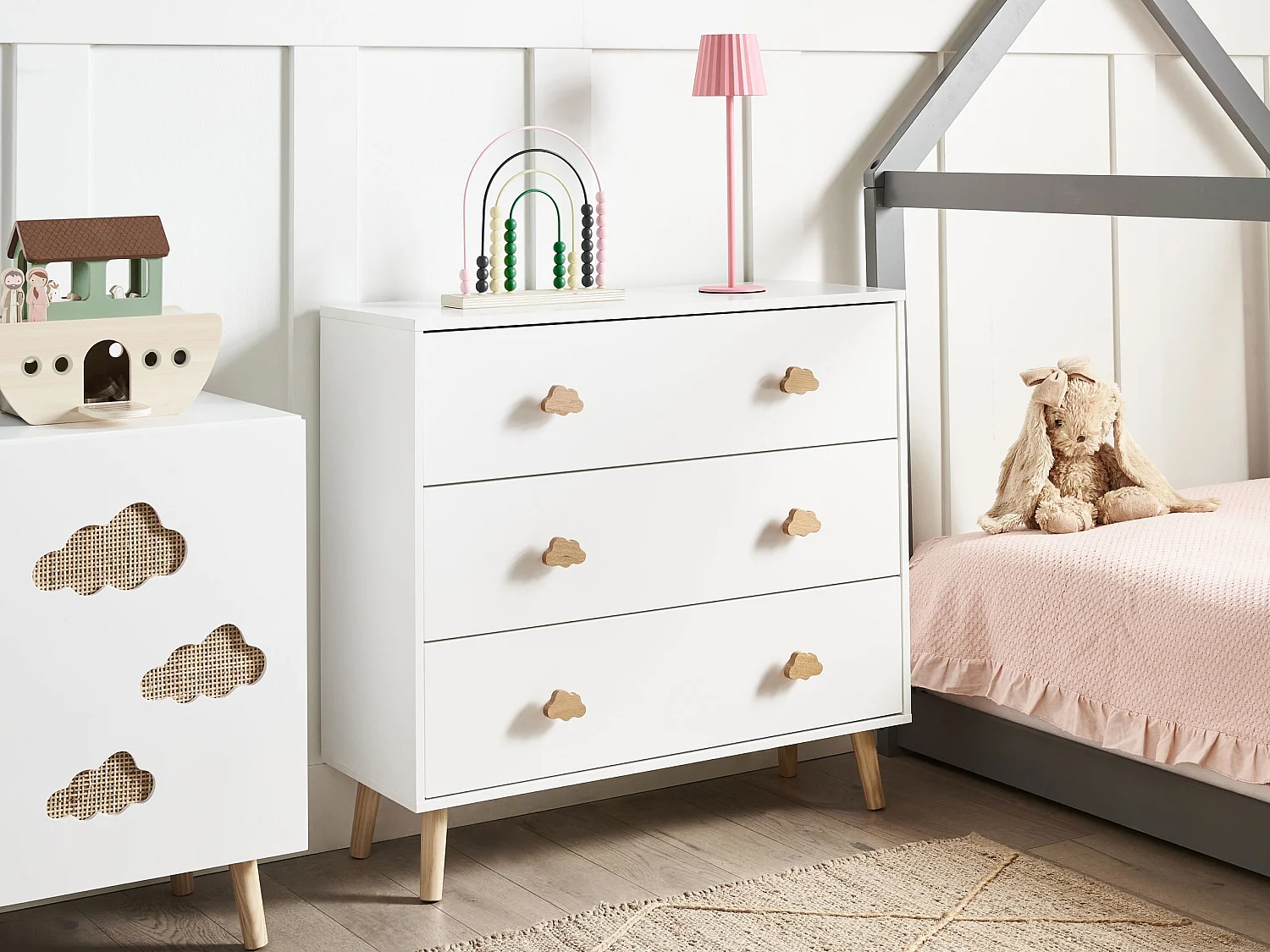 Commode à 3 tiroirs CLOUDY Blanc