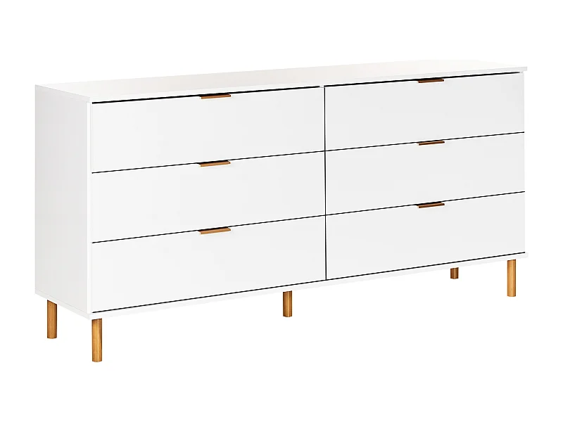Komoda 6 szuflad WALPOLE Biały