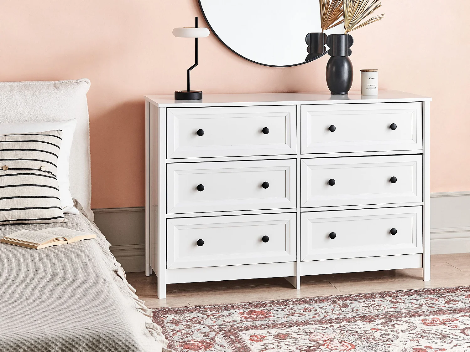 Commode à 6 tiroirs HAZELVALE Blanc