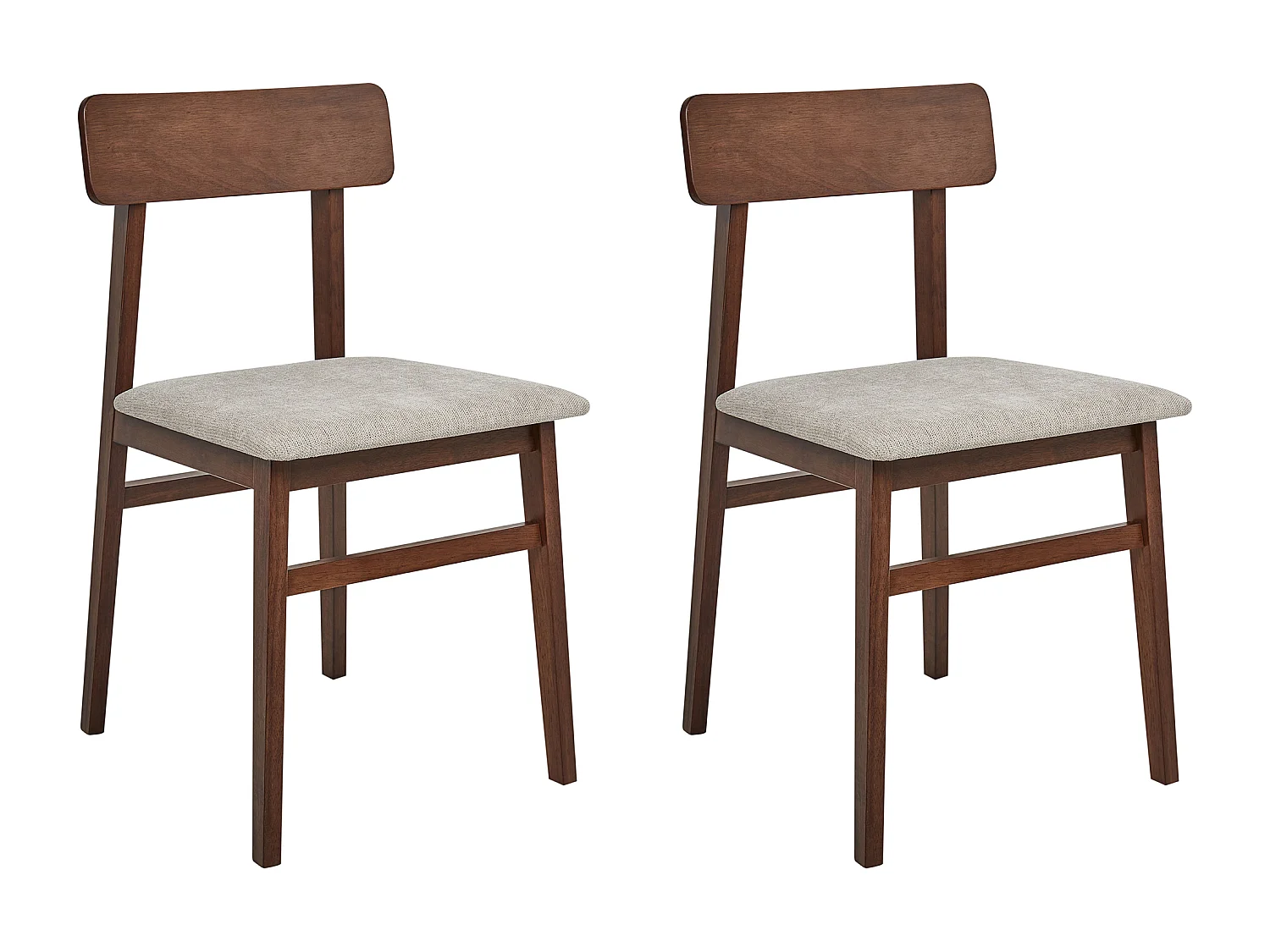 Esszimmerstühle 2er-Set Beige Stoffsitz Schwarzer Rahmen Stacy