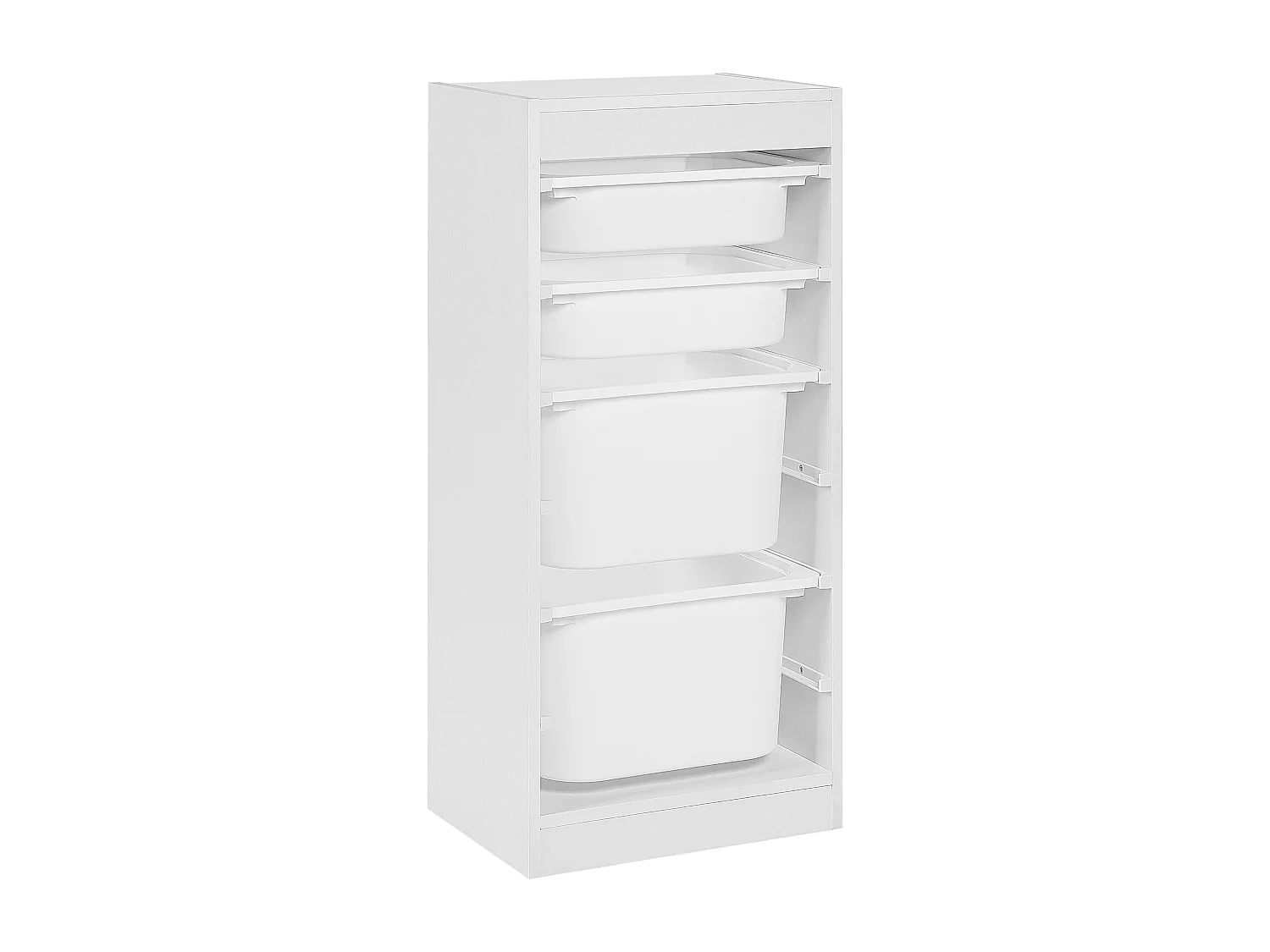 Regal mit 4 Aufbewahrungsboxen TOBIN Holzwerkstoff Weiss
