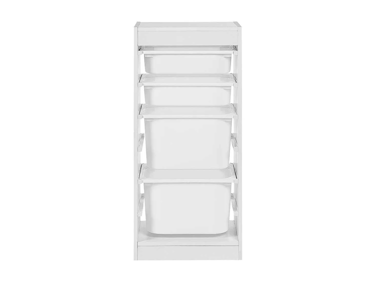 Regal mit 4 Aufbewahrungsboxen TOBIN Holzwerkstoff Weiss