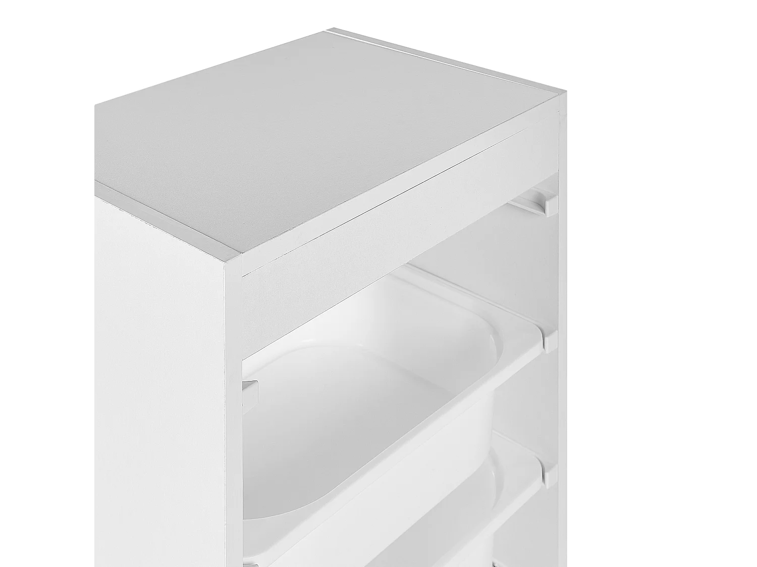 Regal mit 4 Aufbewahrungsboxen TOBIN Holzwerkstoff Weiss