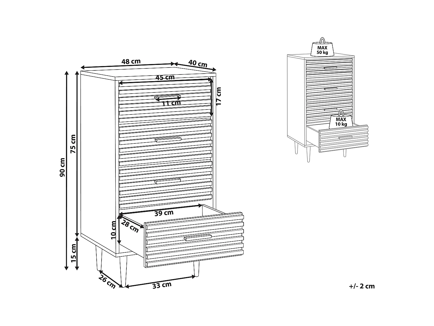 Komoda 4 szuflady KEITH MDF Ciemnobrązowy