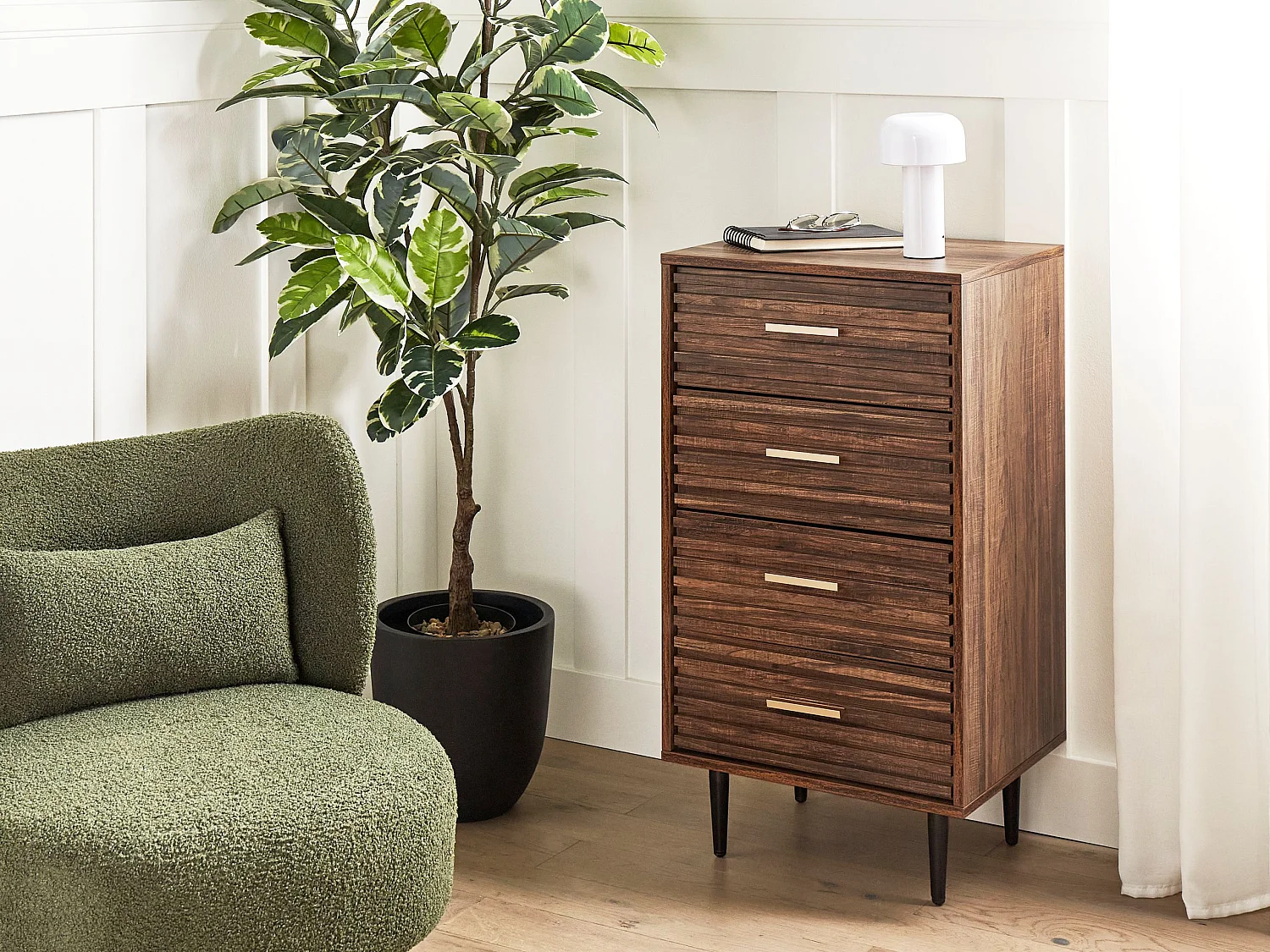 Commode à 4 tiroirs KEITH Marron foncé