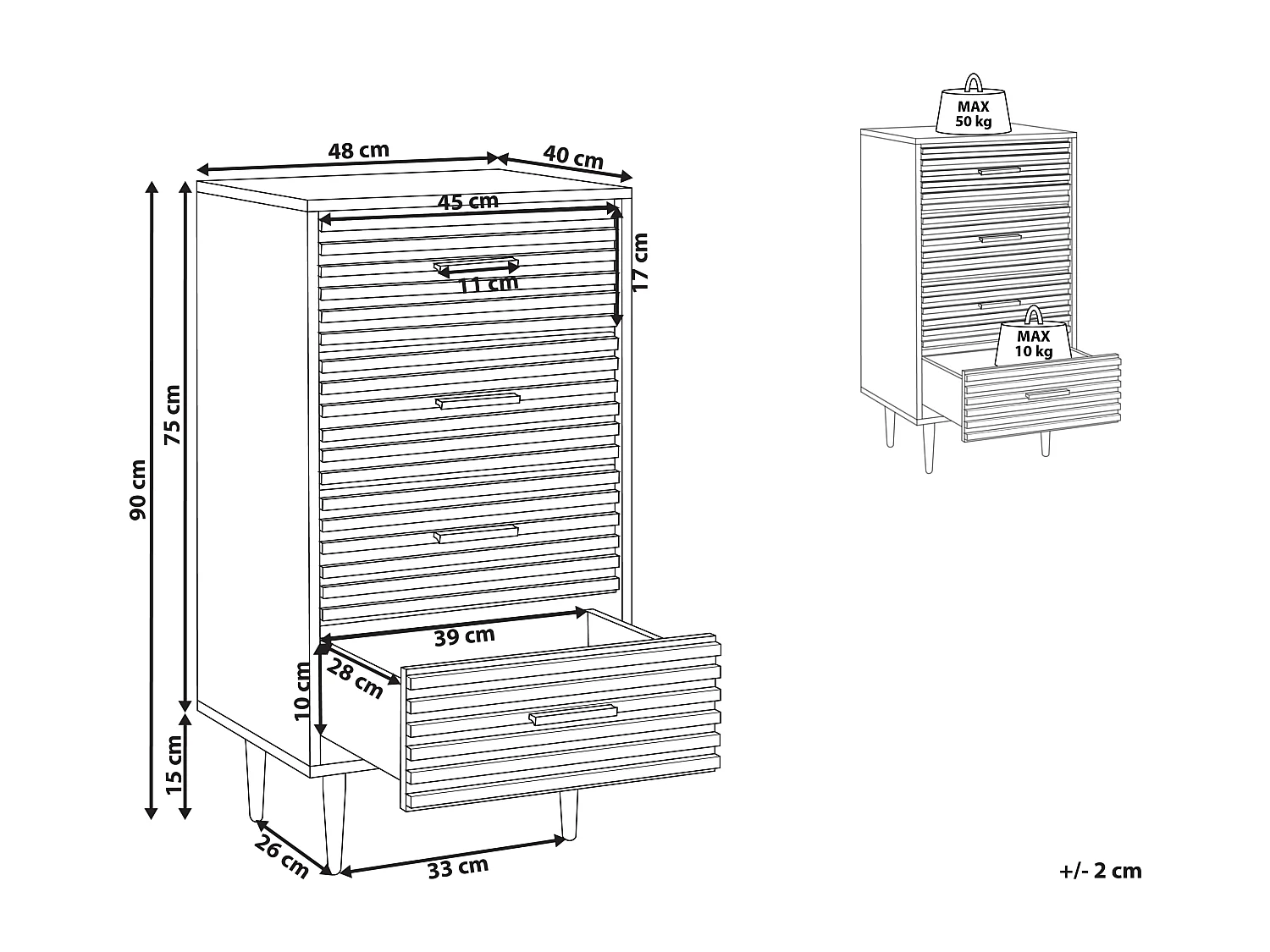 Commode à 4 tiroirs KEITH Marron foncé