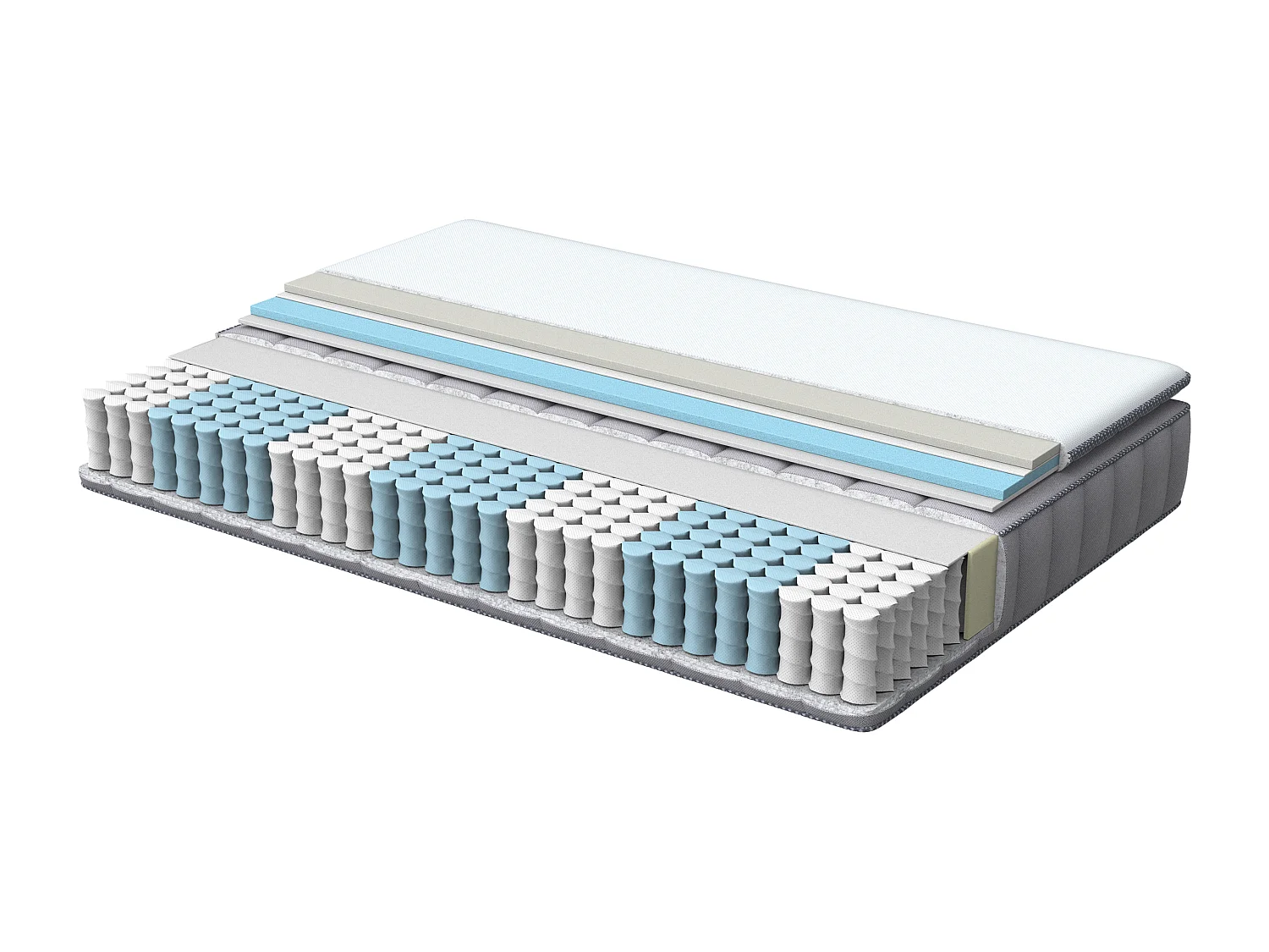 Materasso a molle insacchettate con schiuma memory gel PLEASANT Media durezza 160 x 200 cm