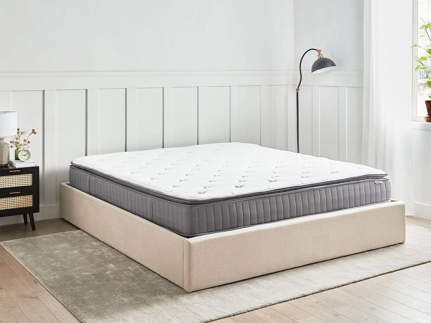 Materasso a molle insacchettate con schiuma memory gel PLEASANT Media durezza 180 x 200 cm