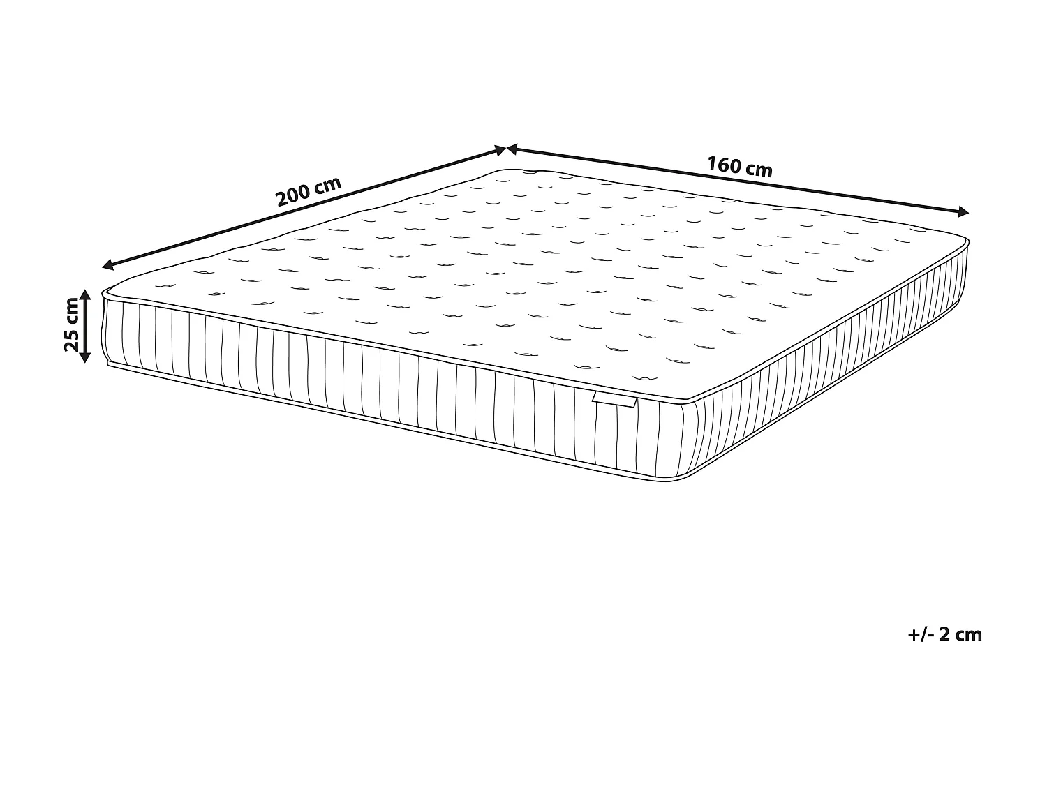Matelas à ressorts ensachés en mousse à mémoire de forme avec gel PLEASANT H3/4 Ferme 160 x 200 cm