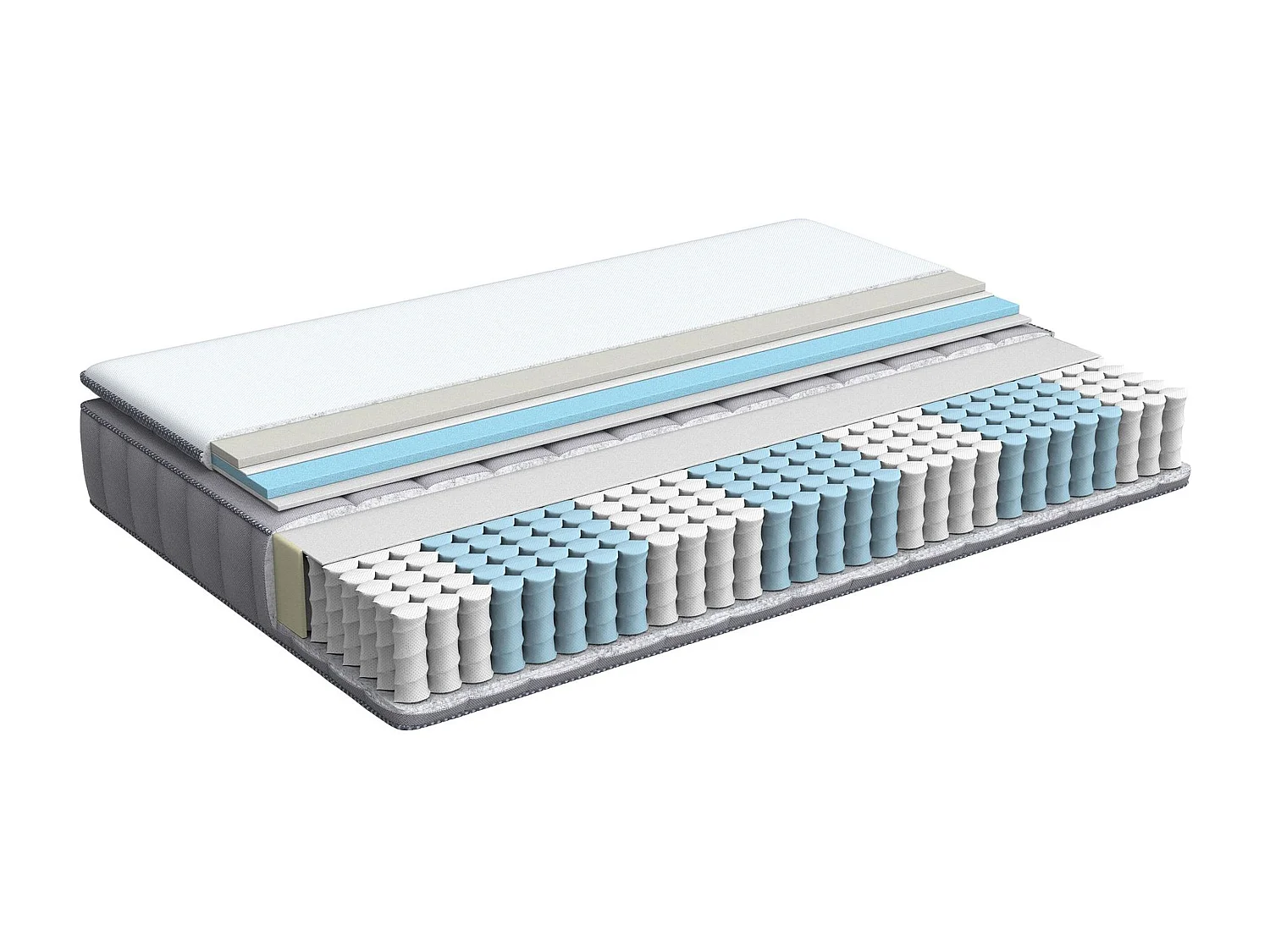 Matelas à ressorts ensachés en mousse à mémoire de forme avec gel PLEASANT H2/3 Moyen 90 x 200 cm