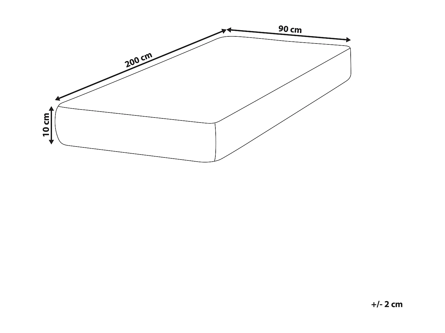 Memory-Schaummatratze mittel 90 x 200 cm abnehmbarer Bezug PETITE
