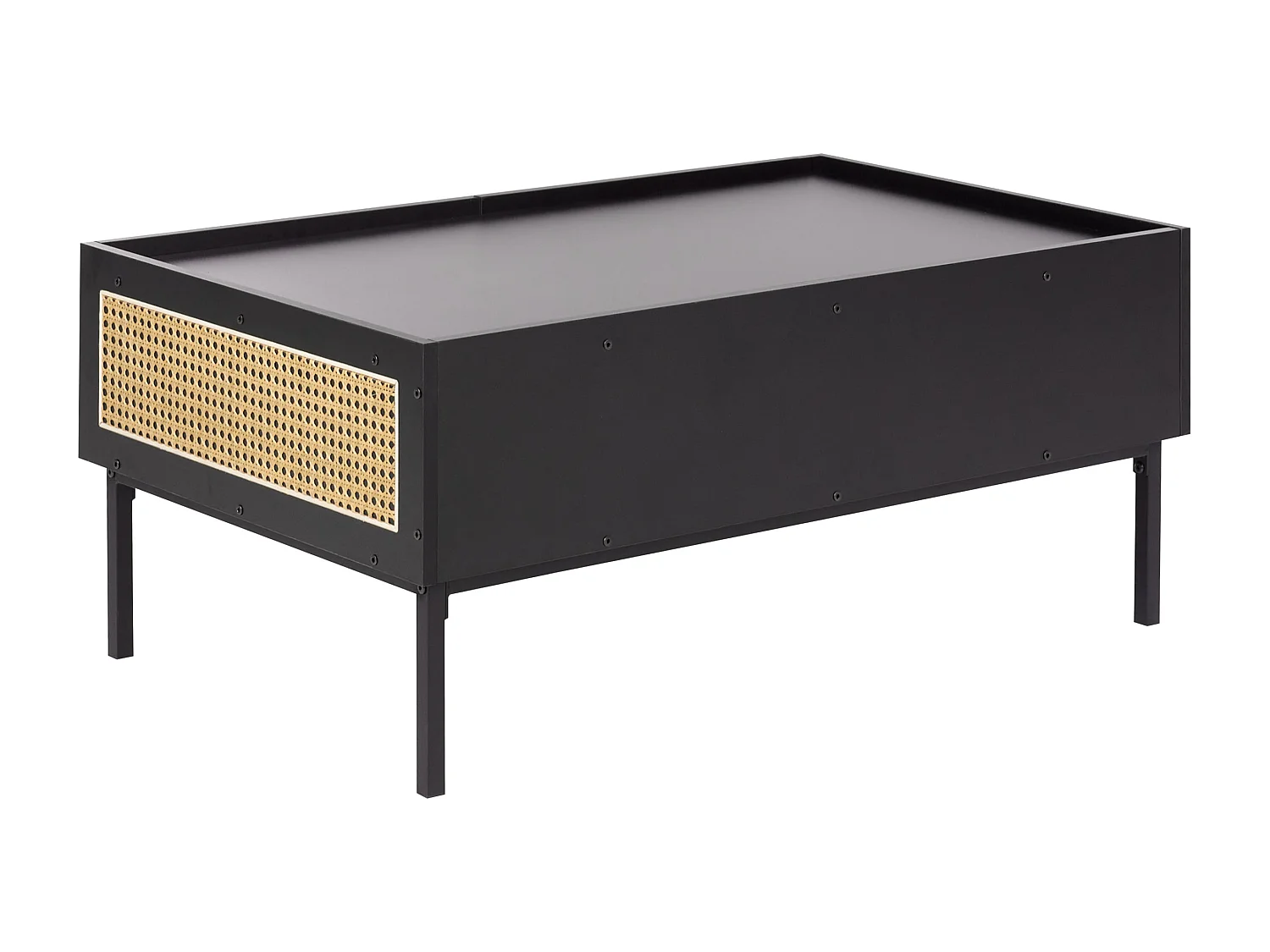 Salontafel CULLEN Rotan Zwart met opbergruimte