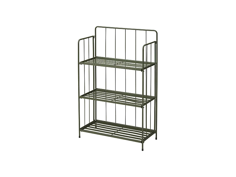 WELL HOME - Jardinière 3 étages en métal vert design pliable H.90