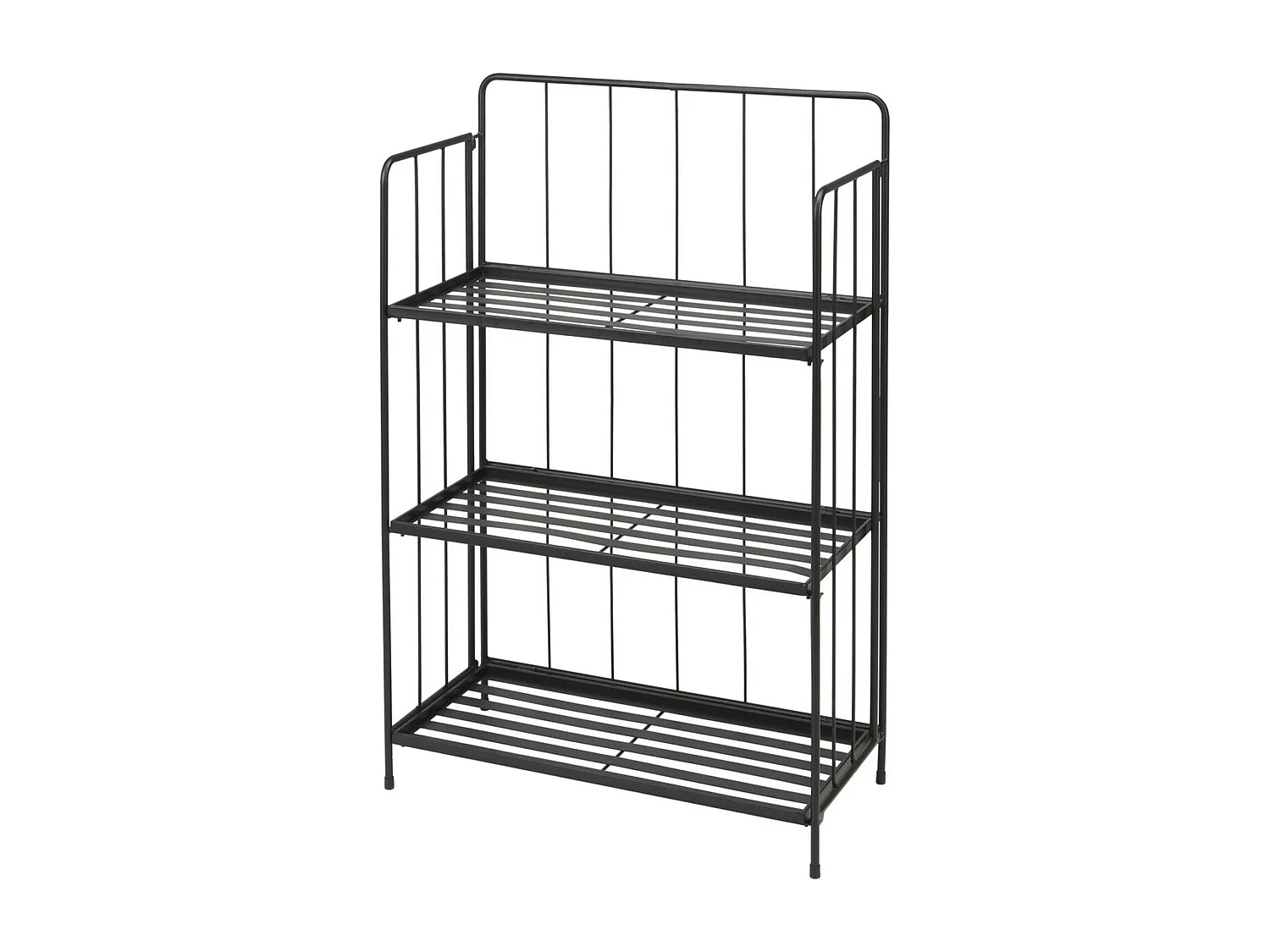 WELL HOME - Jardinière 3 étages en métal noir design pliable H.90