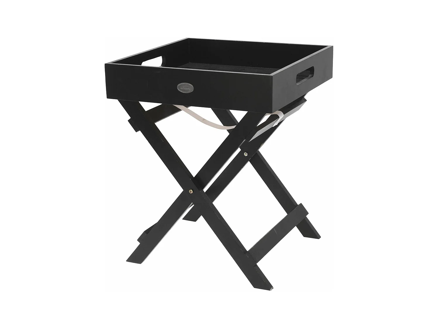 Well Home Plateau de service en bois avec pieds pliants noir 30x30x36cm