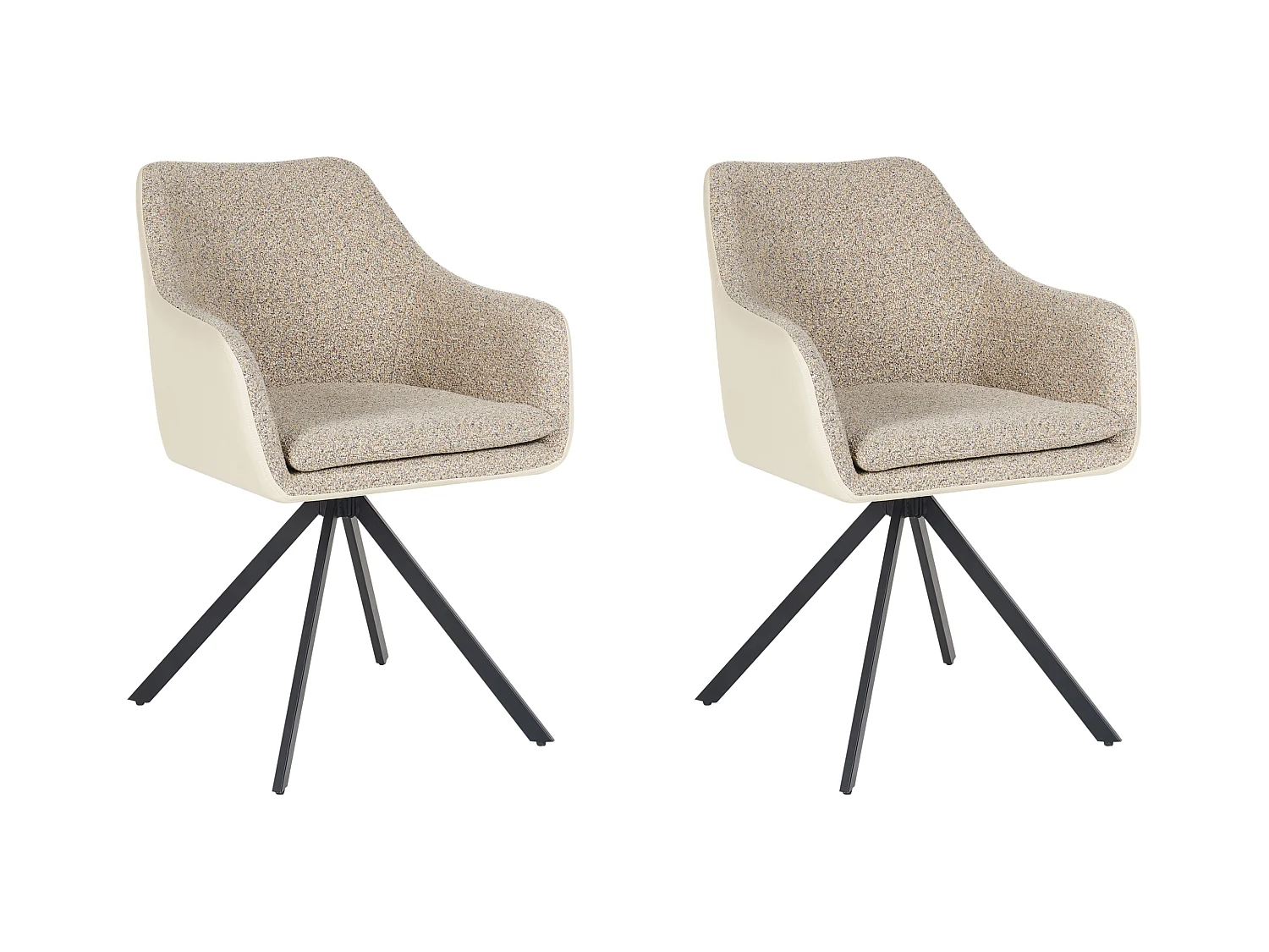 Lot de 2 chaises de salle à manger LITHIA Taupe