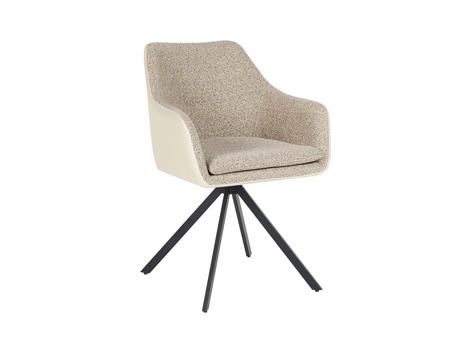 Esszimmerstuhl 2er Set beige / taupe gepolstert Stoff Kunstleder Lithia