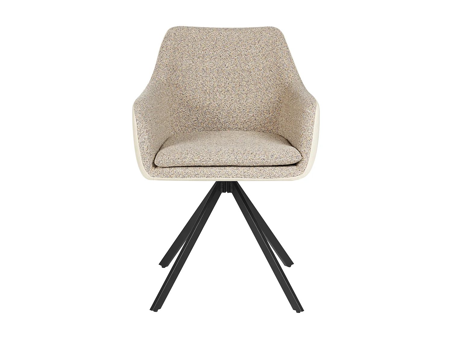 Esszimmerstuhl 2er Set beige / taupe gepolstert Stoff Kunstleder Lithia