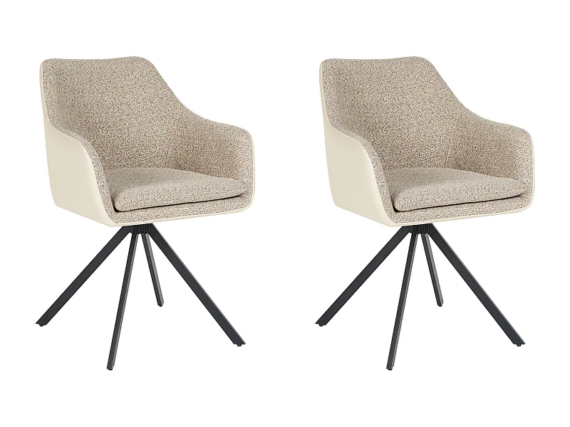 Lot de 2 chaises de salle à manger LITHIA Taupe