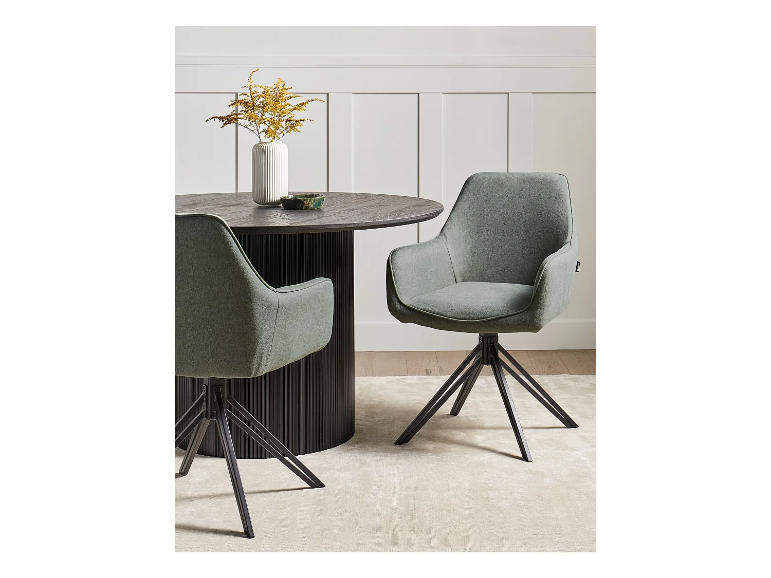 Lot de 2 chaises de salle à manger JODAR Vert foncé