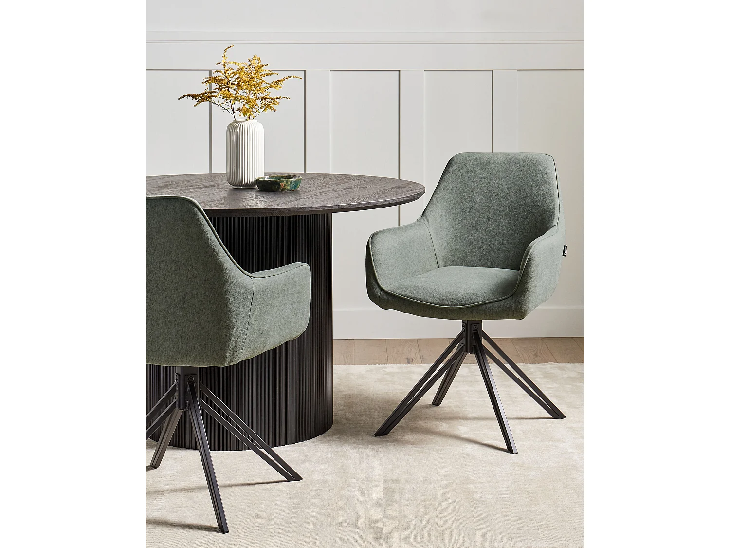 Lot de 2 chaises de salle à manger JODAR Vert foncé