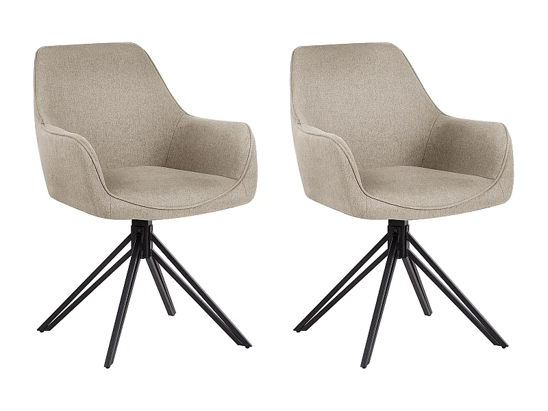 Lot de 2 chaises de salle à manger JODAR Taupe
