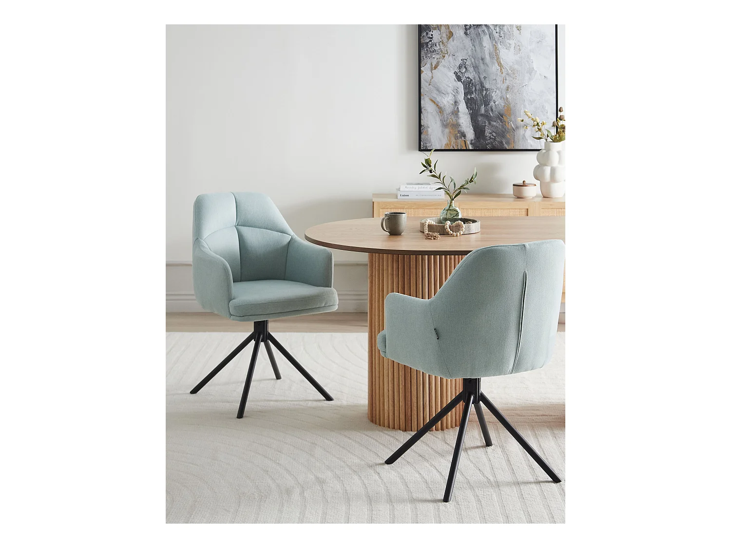 Lot de 2 chaises de salle à manger MIRA Vert menthe