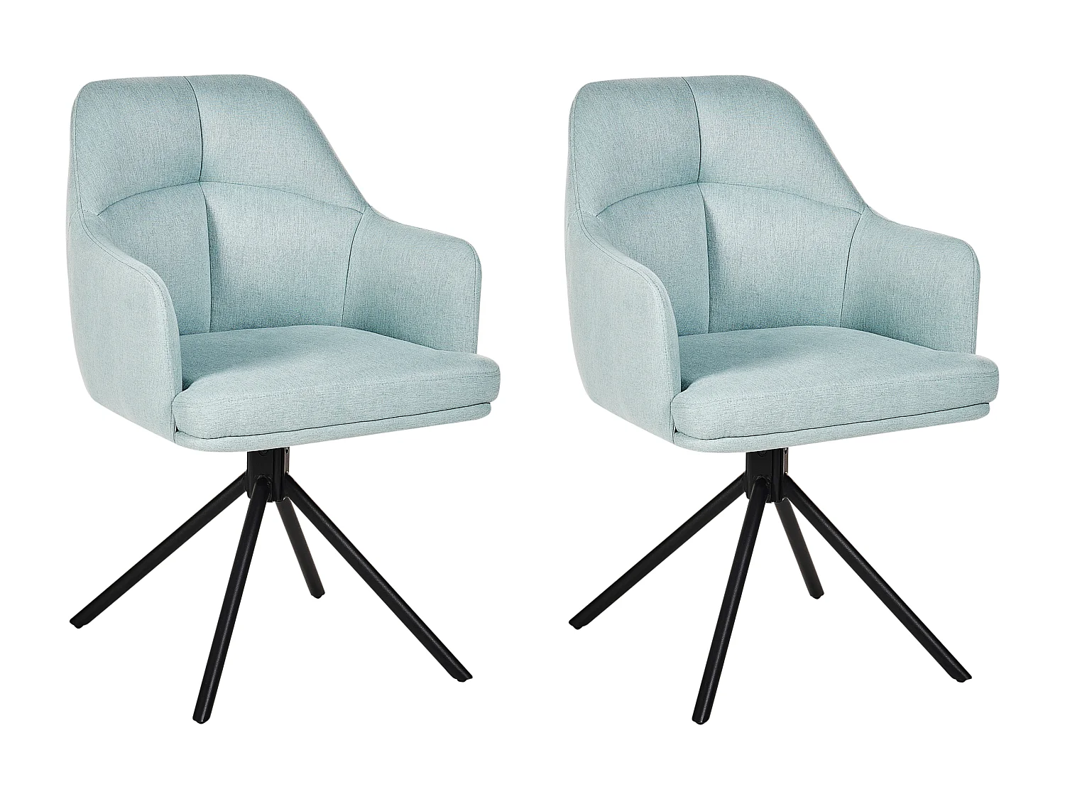 Lot de 2 chaises de salle à manger MIRA Tissu Bleu clair