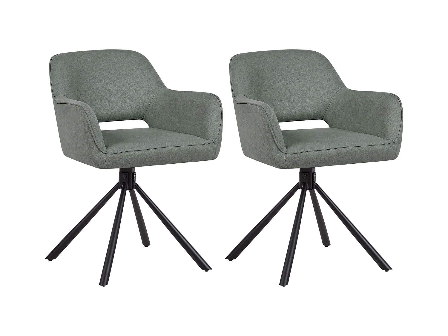 Lot de 2 chaises de salle à manger LOURES Vert foncé