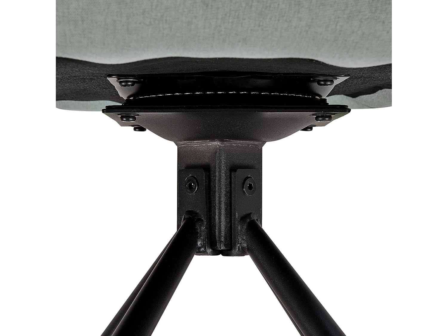 Esszimmerstuhl 2er Set Stoff dunkel grün gepolstert drehbar Metallbeine Loures