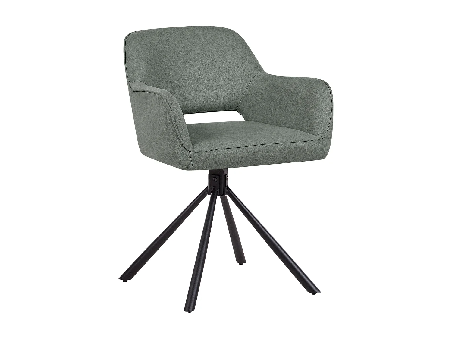 Lot de 2 chaises de salle à manger LOURES Tissu Vert foncé