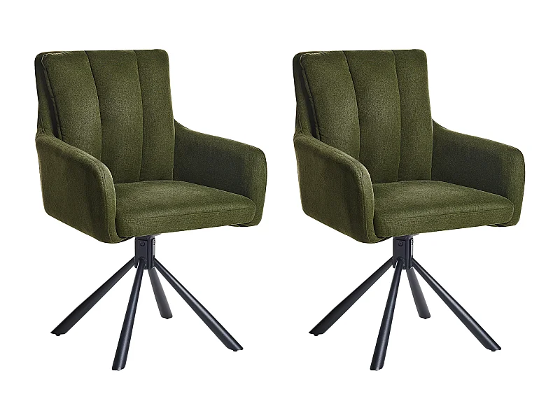 Lot de 2 chaises de salle à manger SARDOAL Vert foncé