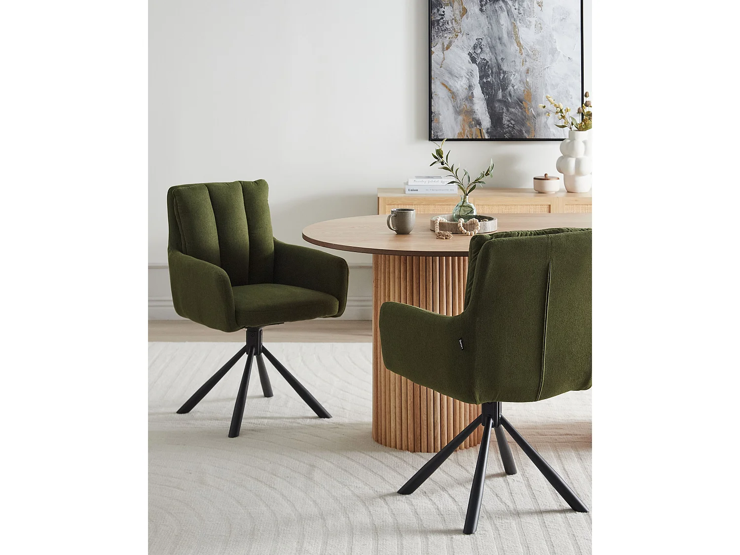 Set van 2 eetkamerstoelen SARDOAL Donkergroen