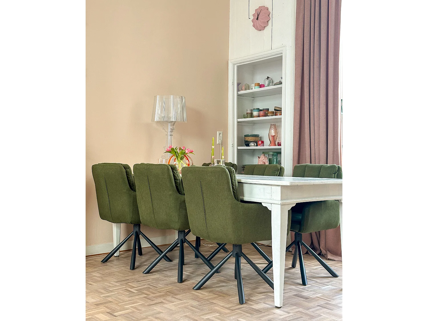 Conjunto de 2 sillas de comedor SARDOAL Verde oscuro
