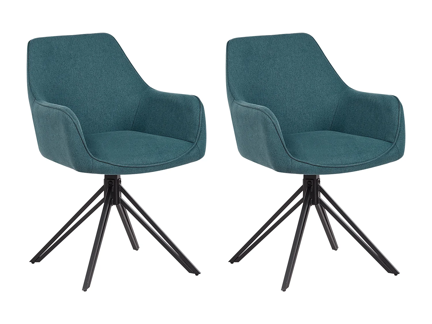 Lot de 2 chaises de salle à manger JODAR Bleu paon