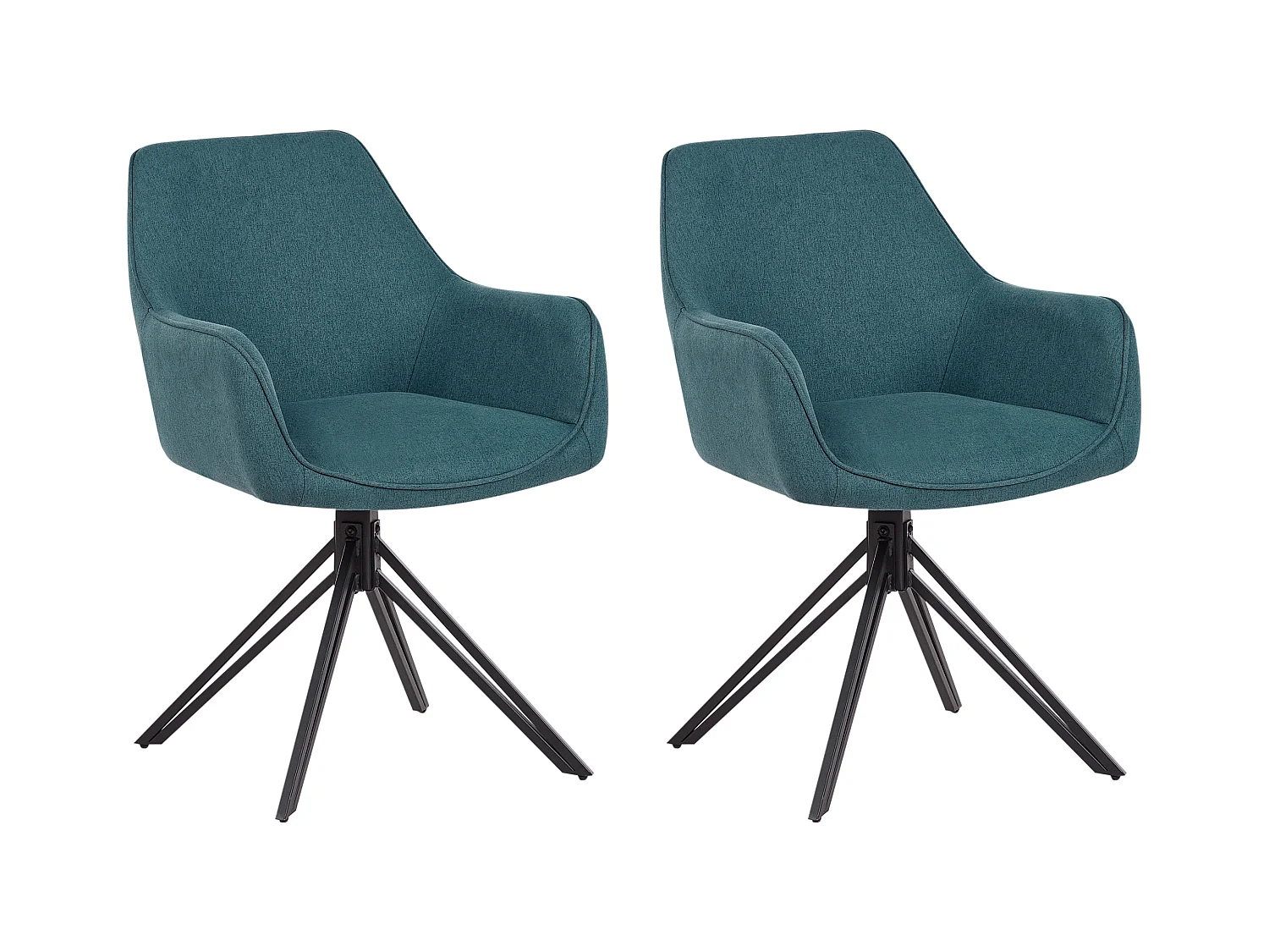 Lot de 2 chaises de salle à manger JODAR Bleu paon