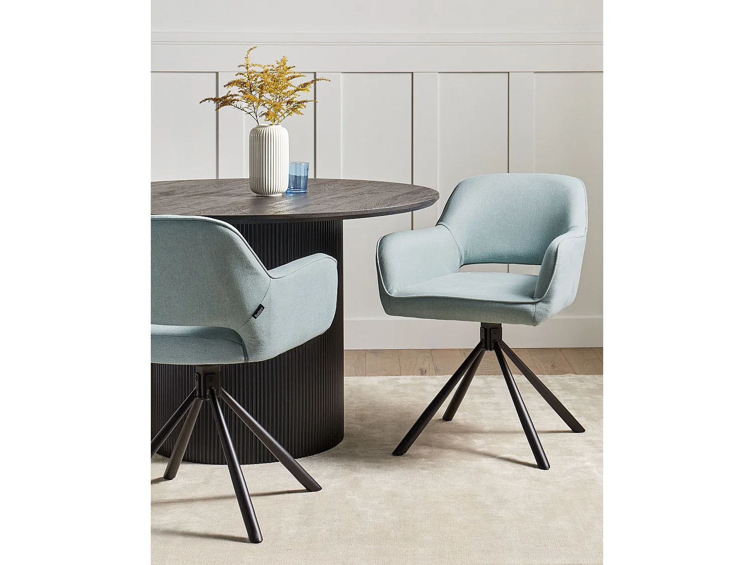 Conjunto de 2 sillas de comedor LOURES Verde menta