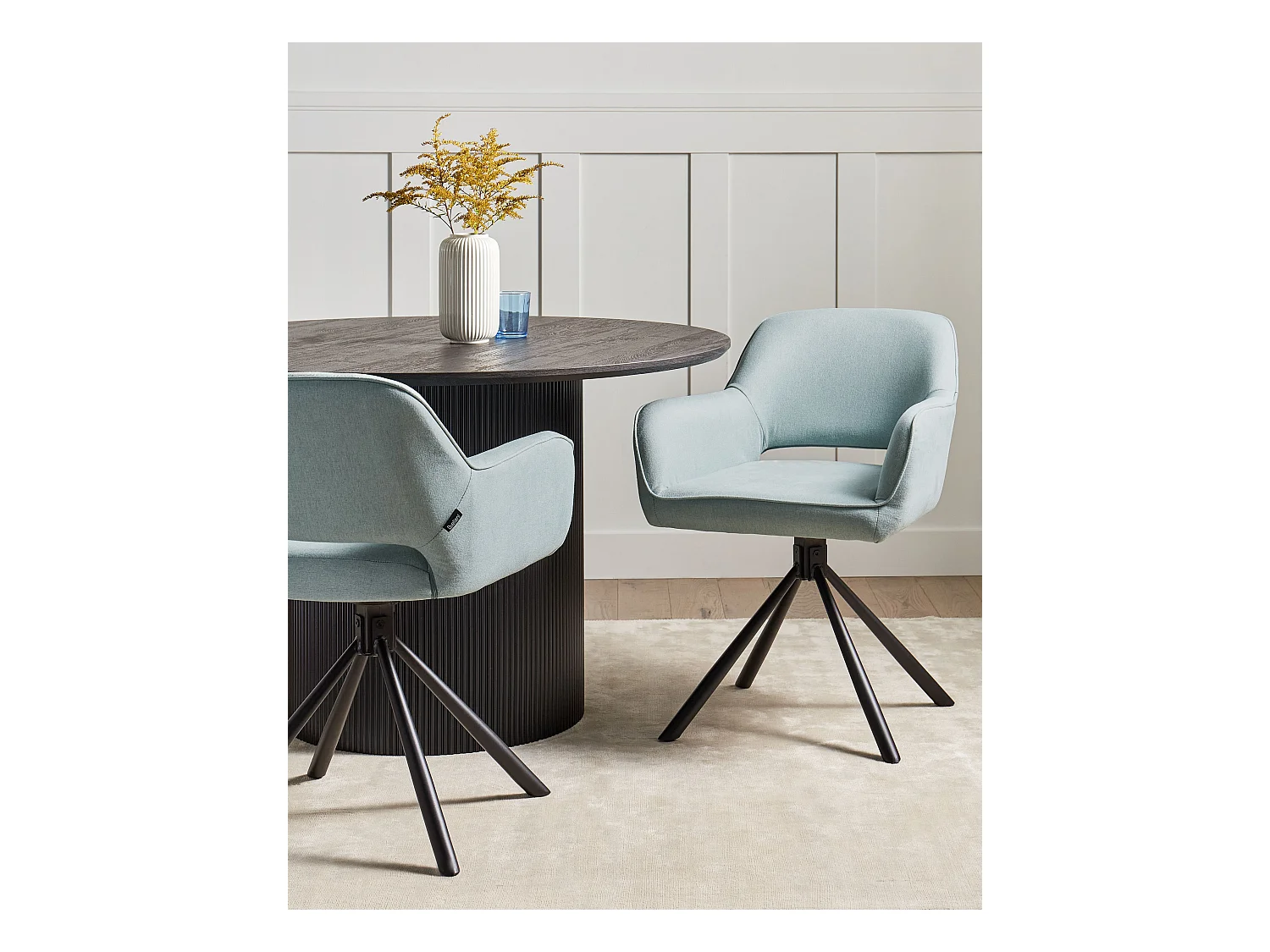 Lot de 2 chaises de salle à manger LOURES Vert menthe