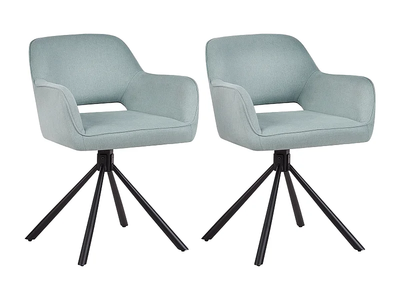 Lot de 2 chaises de salle à manger LOURES Vert menthe
