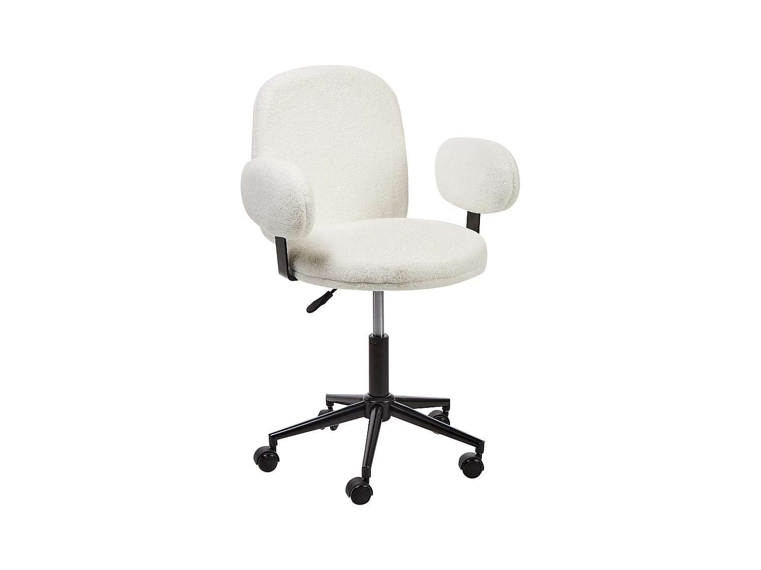 Chaise de bureau MORAGA Bouclé Blanc cassé