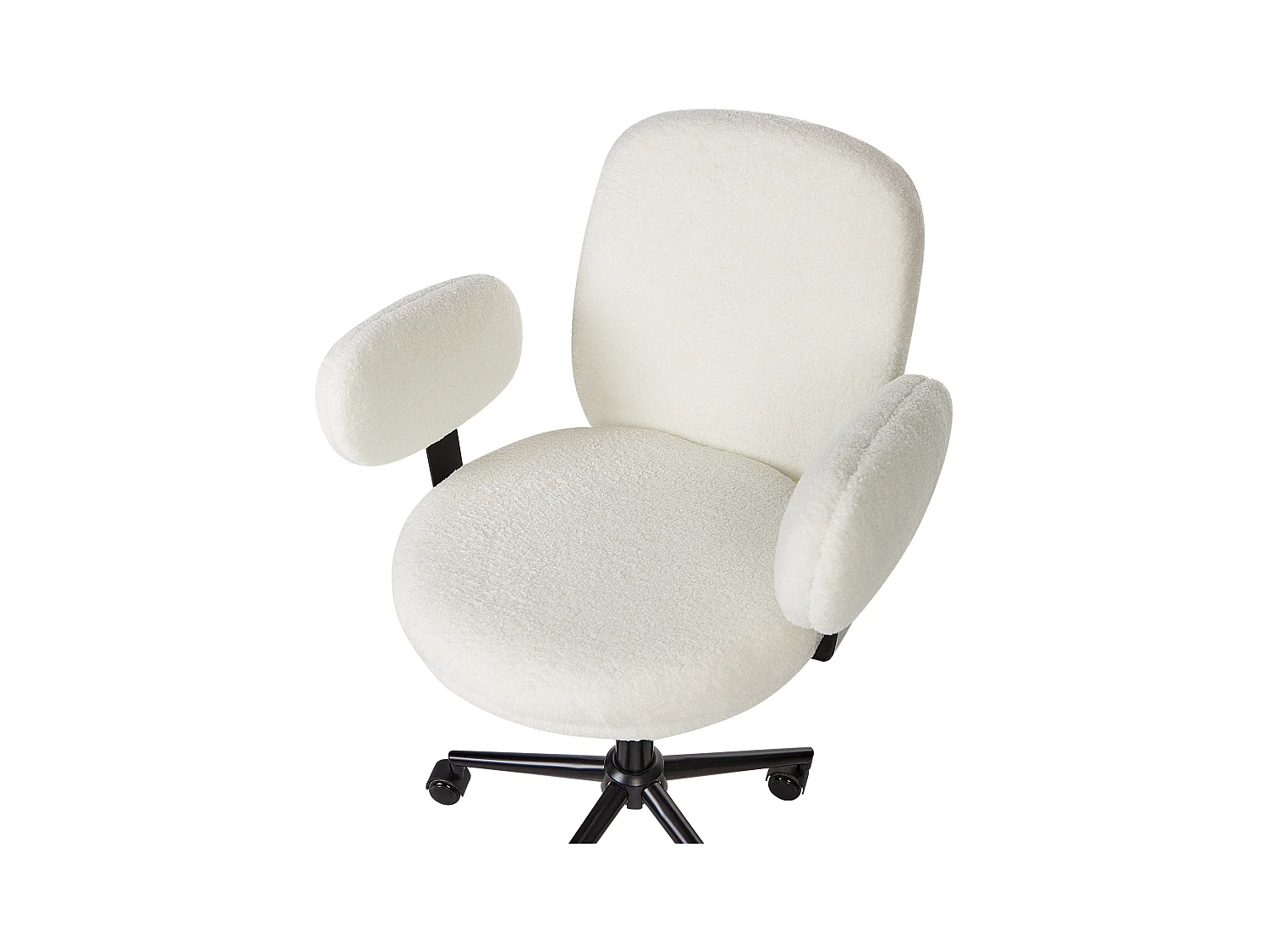 Chaise de bureau MORAGA Bouclé Blanc cassé