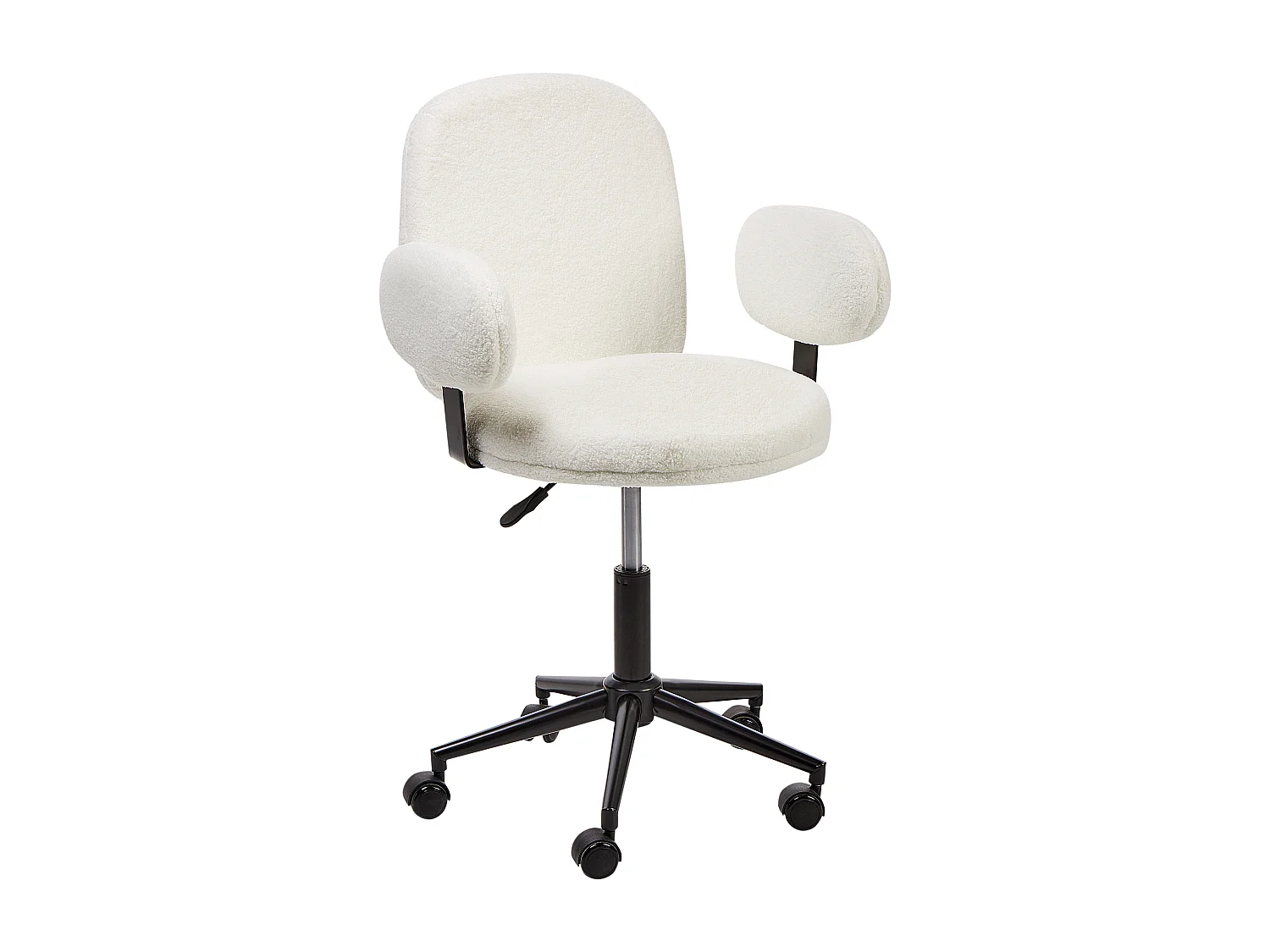 Chaise de bureau MORAGA Bouclé Blanc cassé