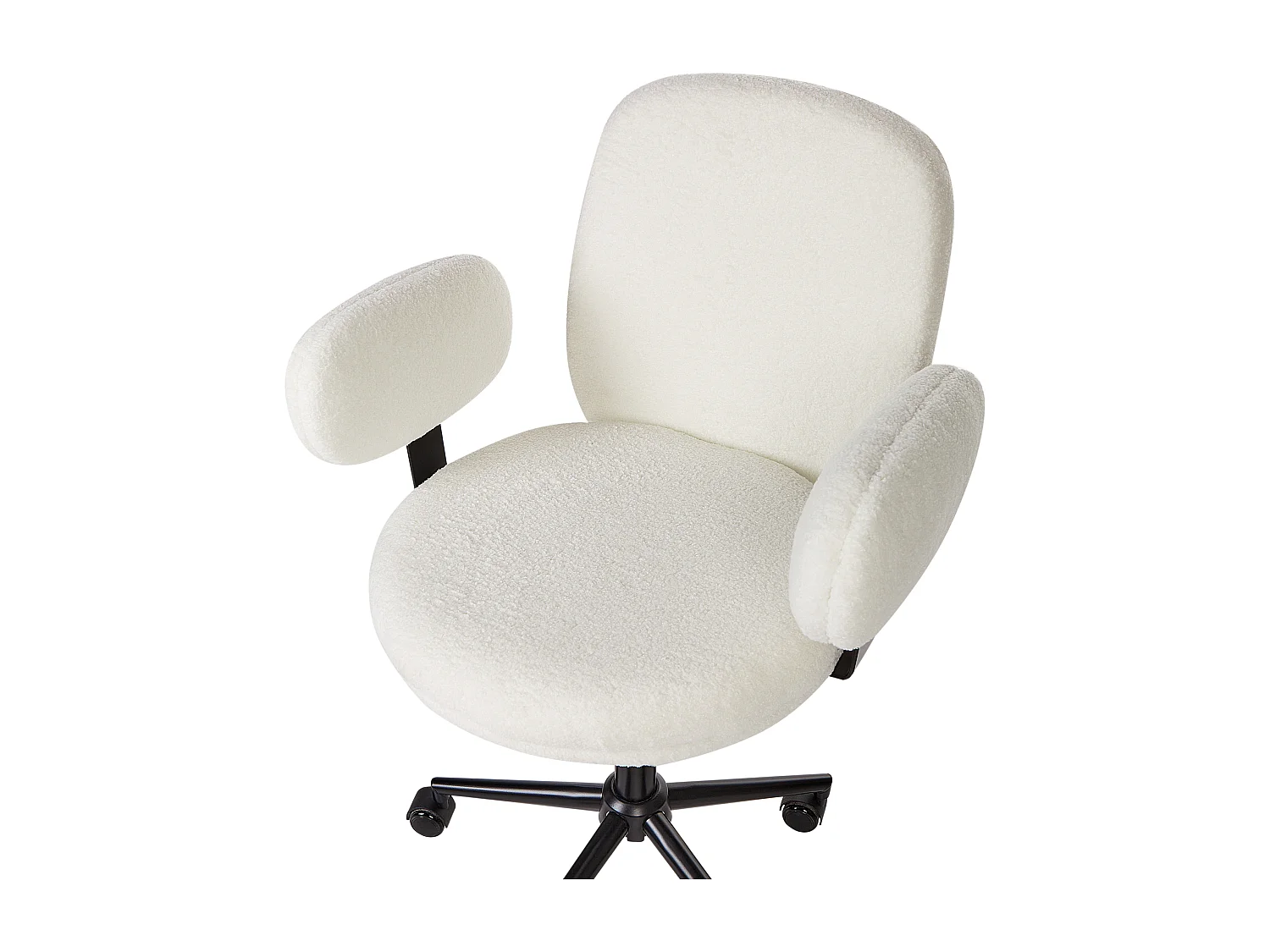 Chaise de bureau MORAGA Bouclé Blanc cassé