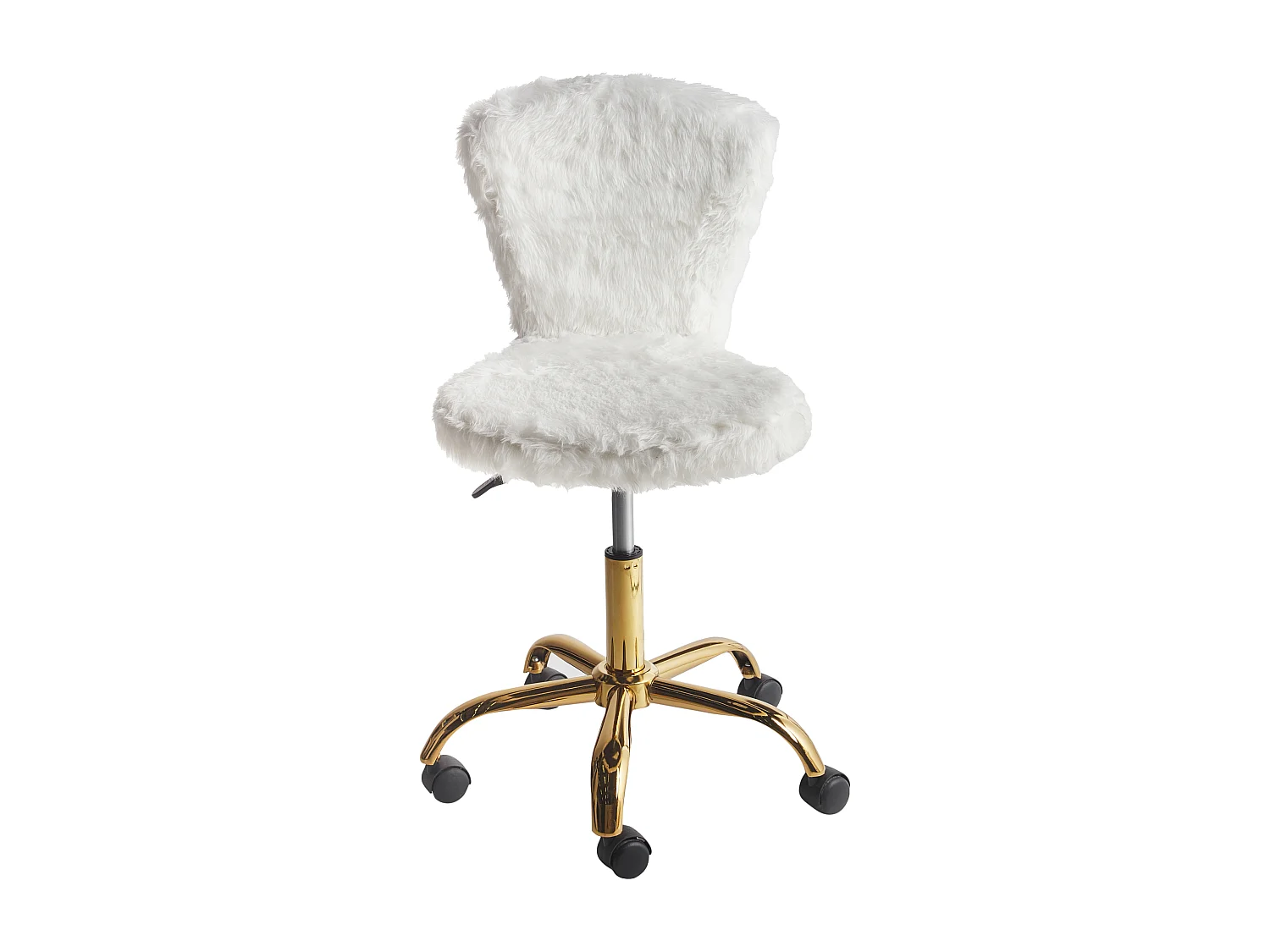 Chaise de bureau MARGATE Fourrure synthétique Blanc