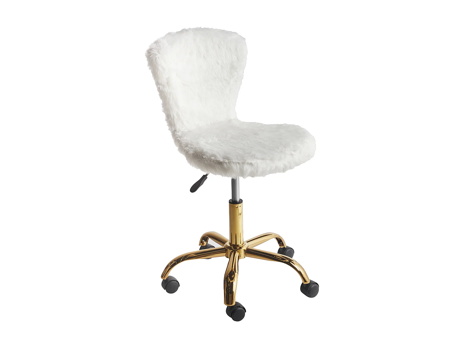 Chaise de bureau MARGATE Fourrure synthétique Blanc