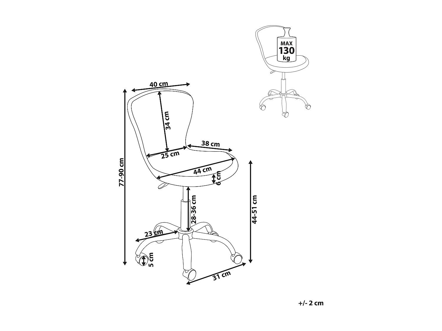 Chaise de bureau MARGATE Fourrure synthétique Blanc