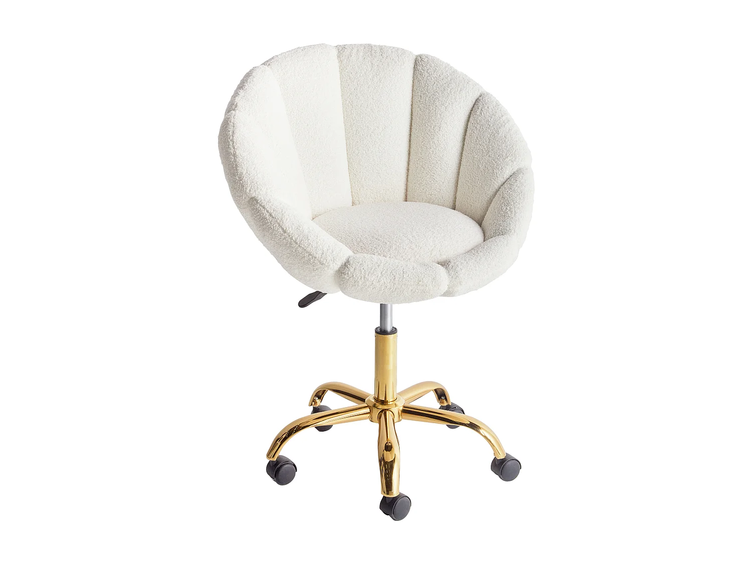 Chaise de bureau ANNABELLE Bouclé Blanc