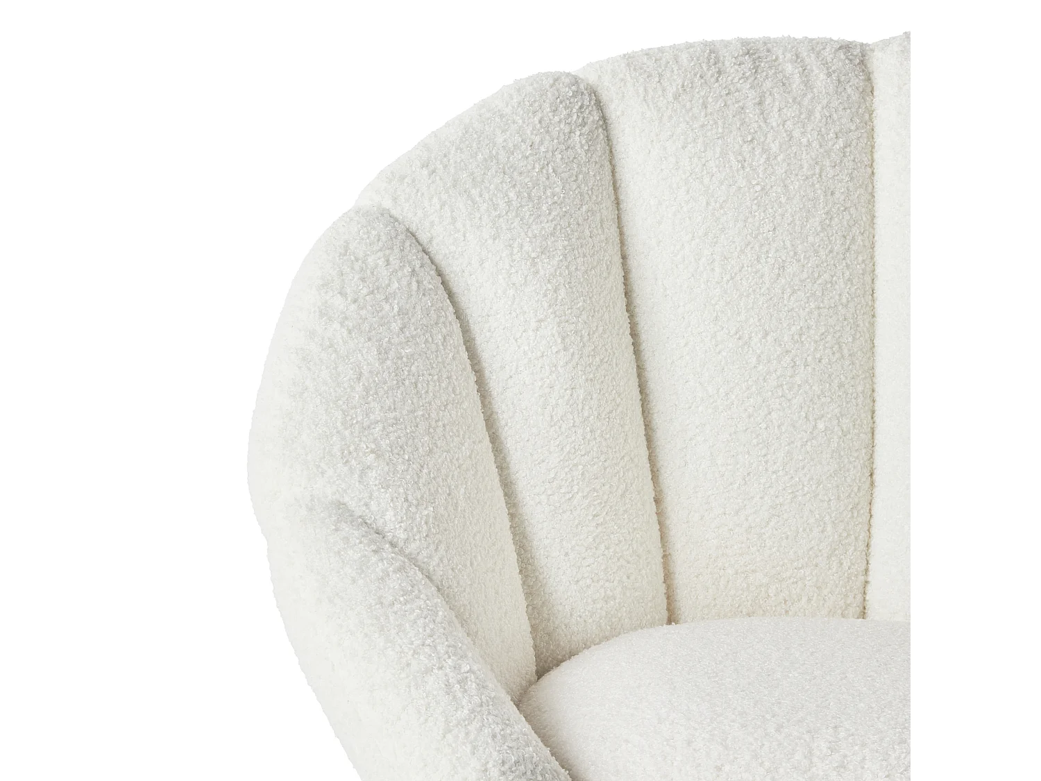 Chaise de bureau ANNABELLE Bouclé Blanc