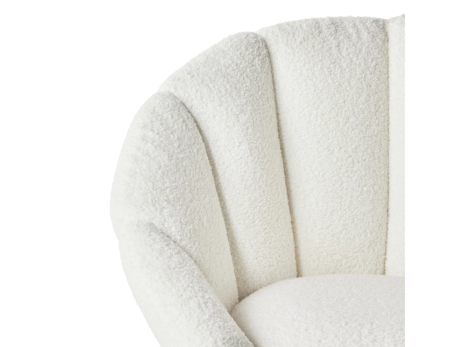 Chaise de bureau ANNABELLE Bouclé Blanc